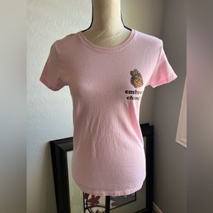 Gildan Light Pink Embrace Change Butterfly T Shirt